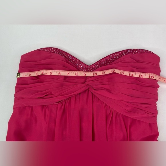 David’s Bridal Pink Strapless Beaded Mini Dress Prom Homecoming Size 14 - Picture 7 of 7